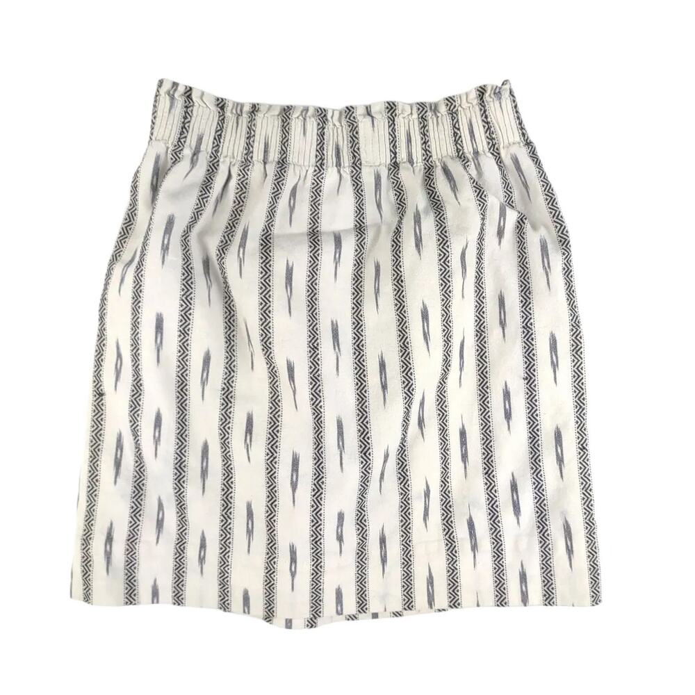 J CREW Geometric Boho Aztec Short Pencil Mini Skirt‎ Elastic Waist Women's Sz 00